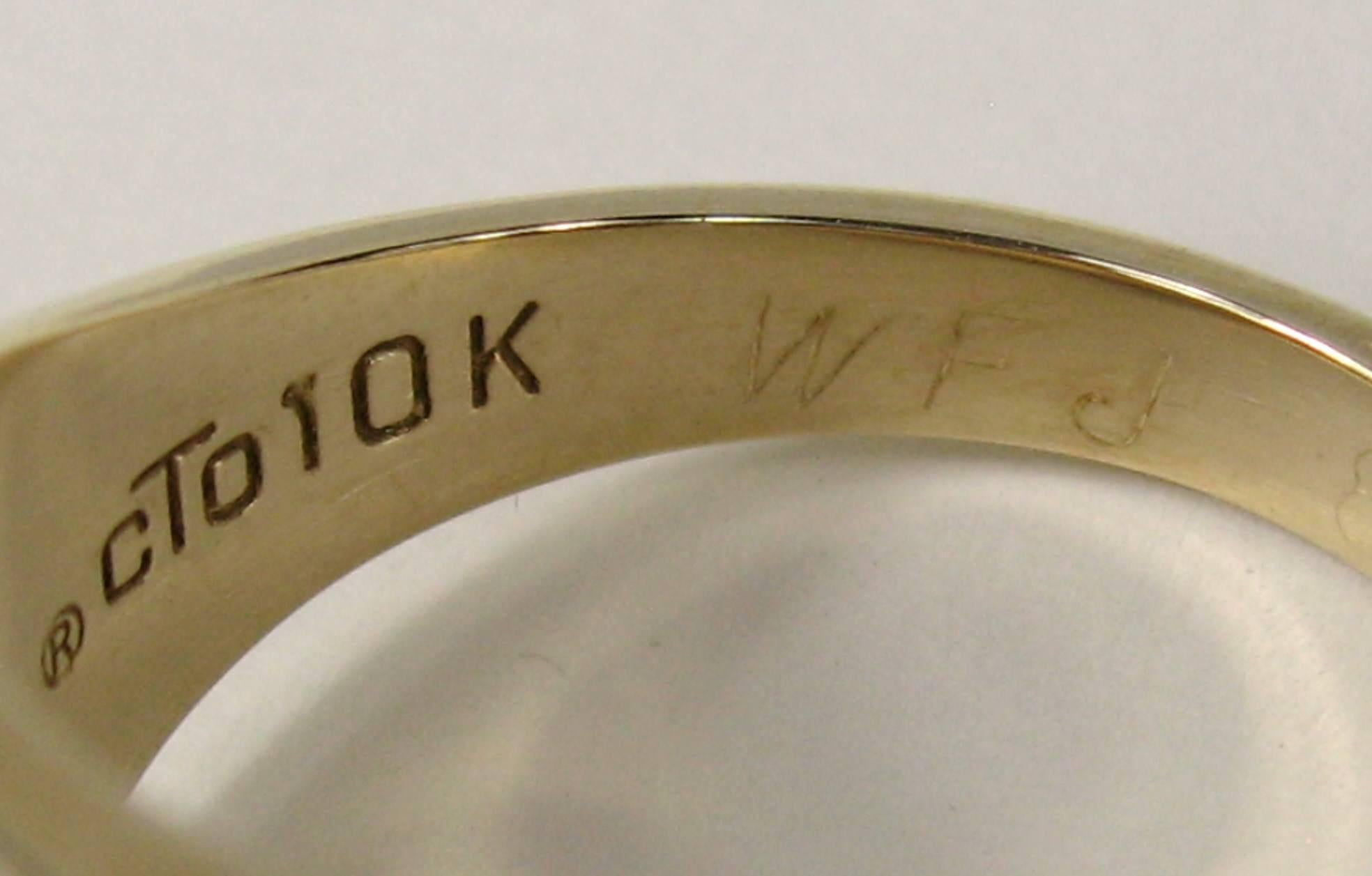 10K Gold Baummotiv-Ring 1957 Mid-Century Modernist im Angebot 1