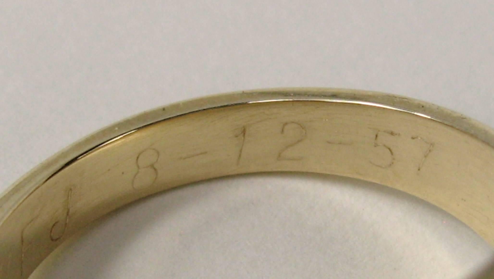 Bague en or 10 carats à motif d'arbre, style mi-siècle moderne, 1957 en vente 2