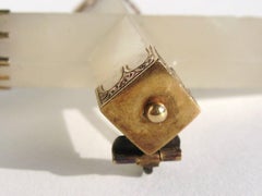 Antique 14 Karat Gold Quartz Cross Brooch