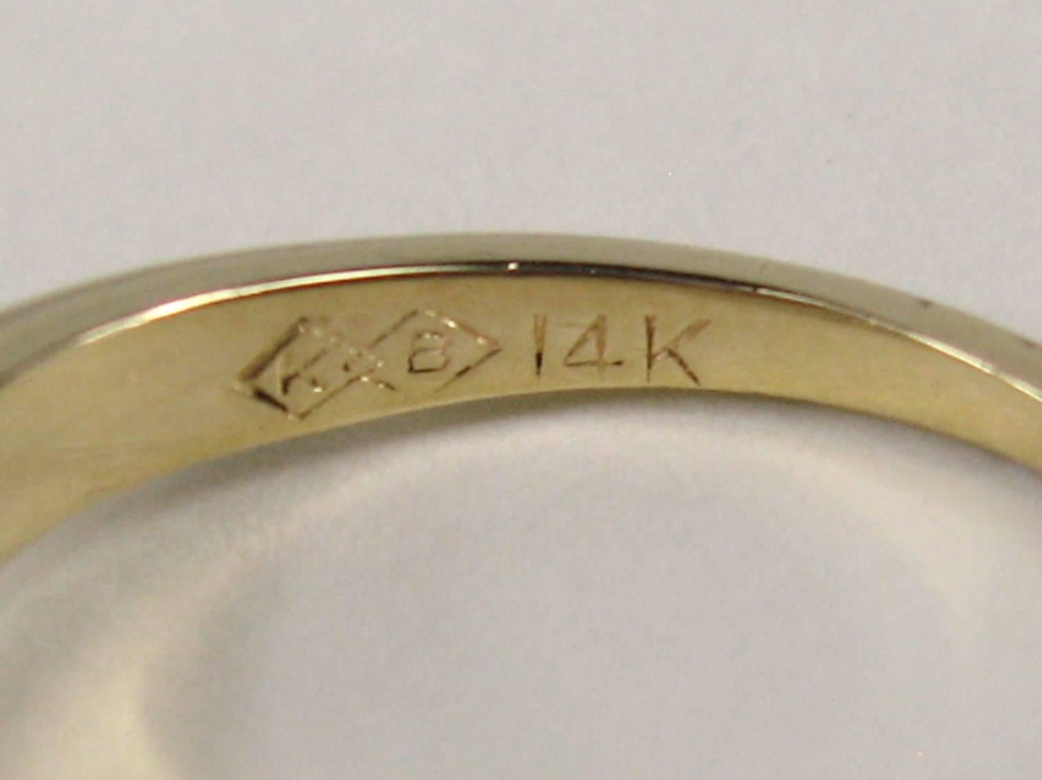Antique 14 Karat Gold Diamond Engagement Ring For Sale 2