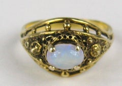 Viktorianischer Revive Opal 14 Karat Gold Ring