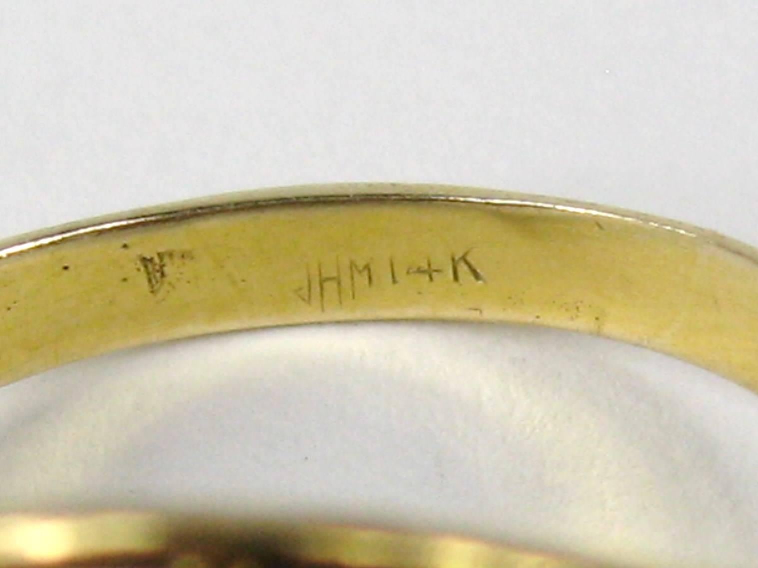 Victorian Revival Opal 14 Karat Gold Ring For Sale 2