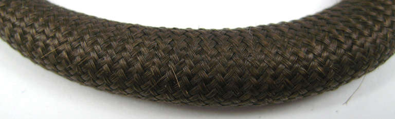 Women's Victorian 14 Karat Gold Serpent Mourning Hair Bracelet For Sale