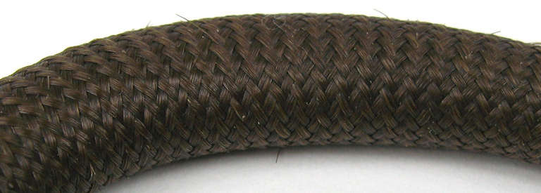 Victorian 14 Karat Gold Serpent Mourning Hair Bracelet For Sale 1