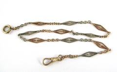 Antique 14 Karat Rose and White Gold Pocket Watch Chain Fob
