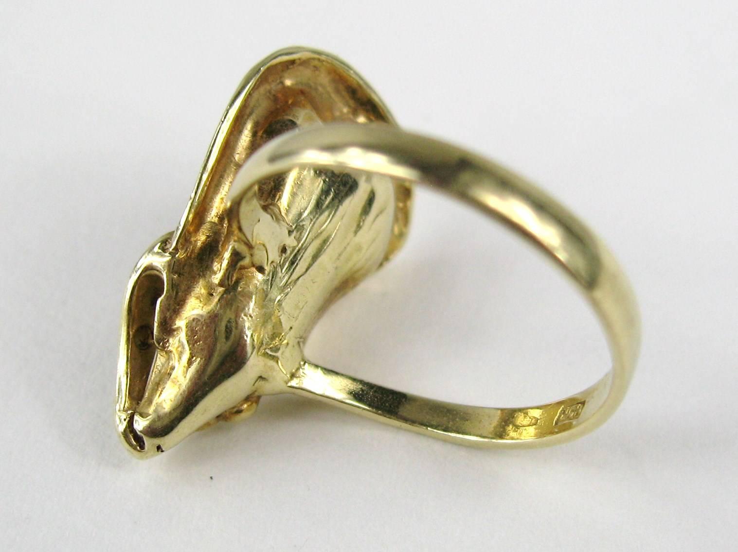 14 Karat Gold Mabe Perlen Ring Organische Freiform im Zustand „Gut“ im Angebot in Wallkill, NY