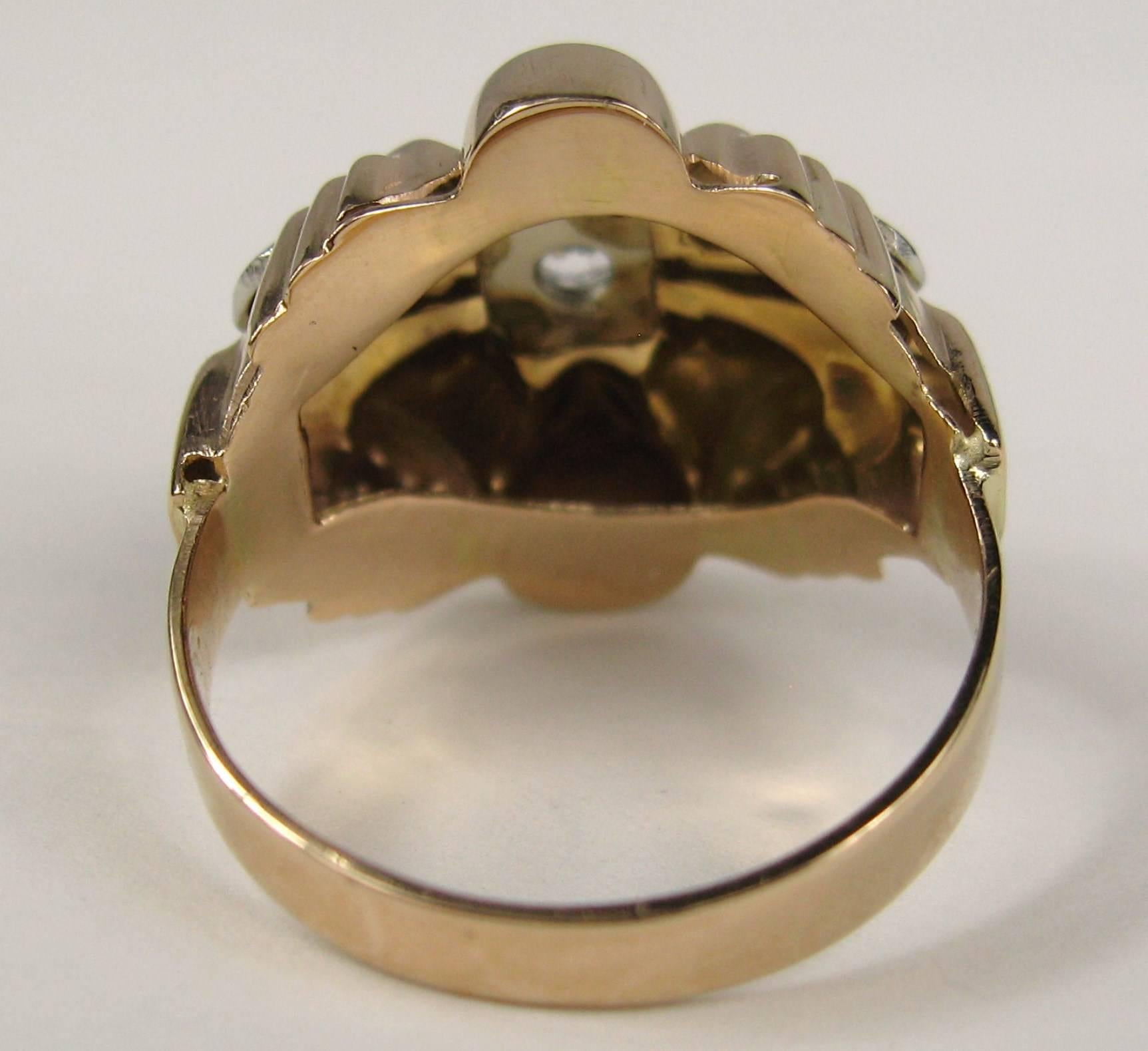 18 Karat Roségold Diamant-Statement-Ring mit Zentrum im Angebot 1