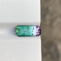 3 Cts Bicolor Pink & Green Tourmaline Emerald Cut Gemstone for Ring Jewellery