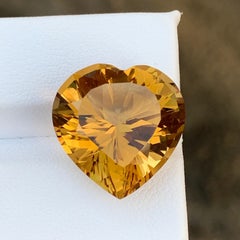 Heart Shape Honey Color Loose Citrine Gemstone for Pendant and Ring Jewelry 17mm