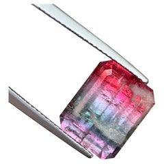Red Green and Lavender Pink Rare Tricolor Tourmaline Gemstone for Collection