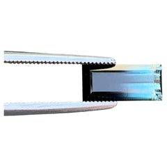1.7 Ct Blue Black Bicolor Tourmaline Gemstone Emerald Cut for Jewellery