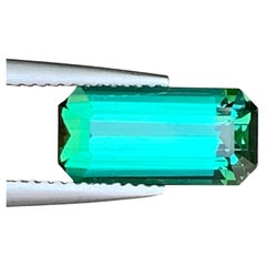 4,0 CRT: turmalina de corte esmeralda, de color verde azulado, para joyería, 13 mm
