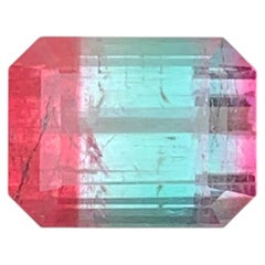 Pigeon Blood Red, Aquatic Blue & Pink Rare Tricolor Natural Tourmaline Gemstone