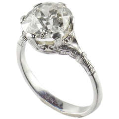 Art Deco Cushion-Cut Diamond Engagement Ring