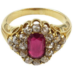 Vintage Edwardian Ruby Diamond Ring