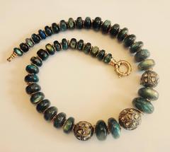 Labradorite diamond Mogul bead necklace