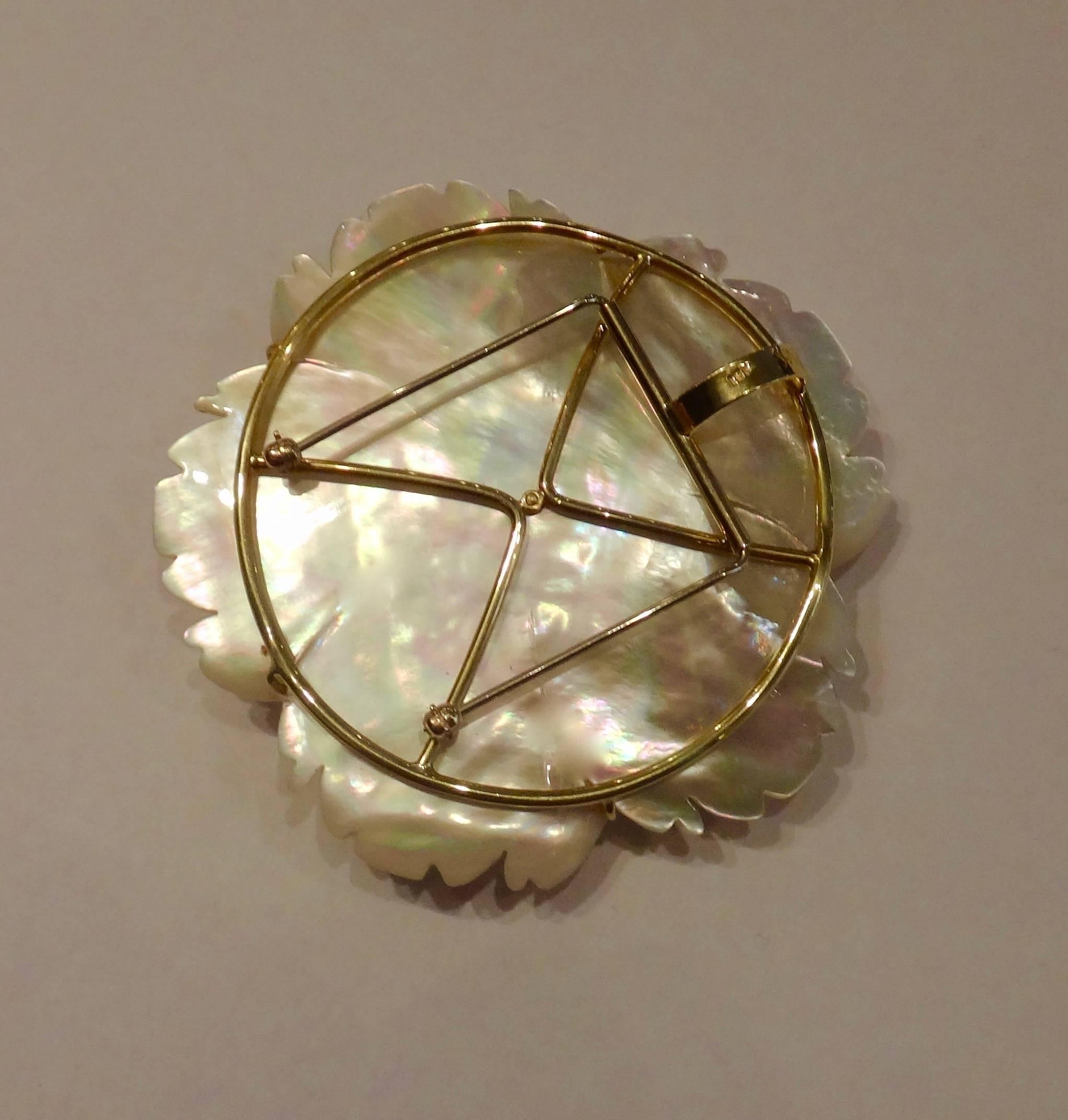 Michael Kneebone Amethyst Citrine Topaz Pink Sapphire Diamond Flower Pendant In Excellent Condition In Austin, TX