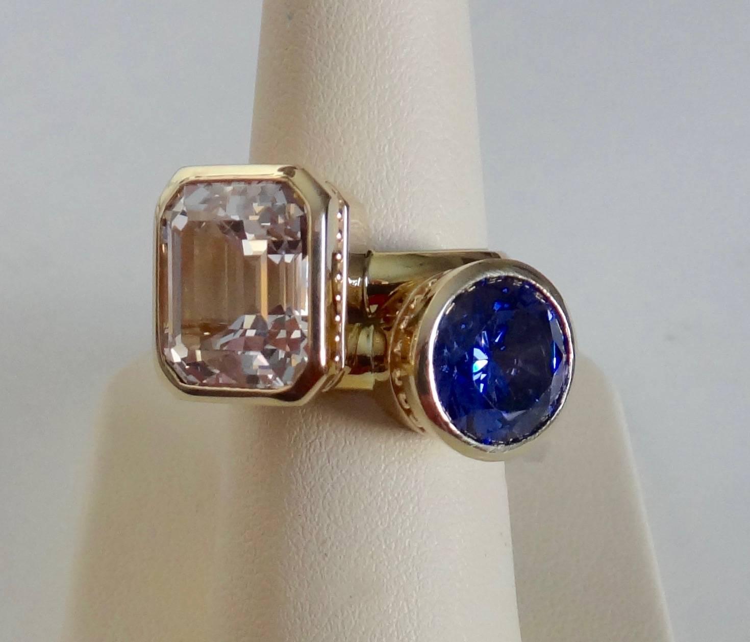 Tanzanite Silver Sapphire Gold Stacking 