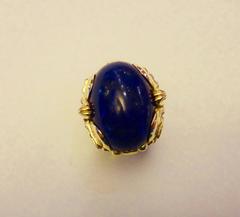 Lapis Lazuli Aztec Design Norah Pierson Gold Ring