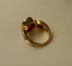 Michael Kneebone Ruby Yellow Sapphire Pave Diamond Ring