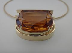 Michael Kneebone Fantasy Cut Citrine Diamond 18k Yellow Gold Pendant