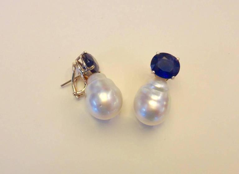 Michael Kneebone Blue Shire Paspaley Baroque South Seas Pearl Contemporary Michael Kneebone Blue Shire Paspaley Baroque South Seas Pearl Earrings For