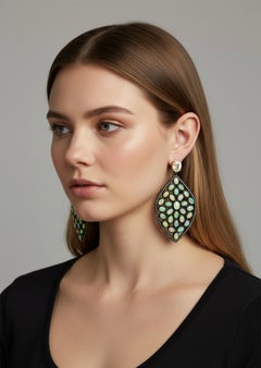 Michael Kneebone Ethiopian Opal Diamond Mughal Style Dangle Earrings