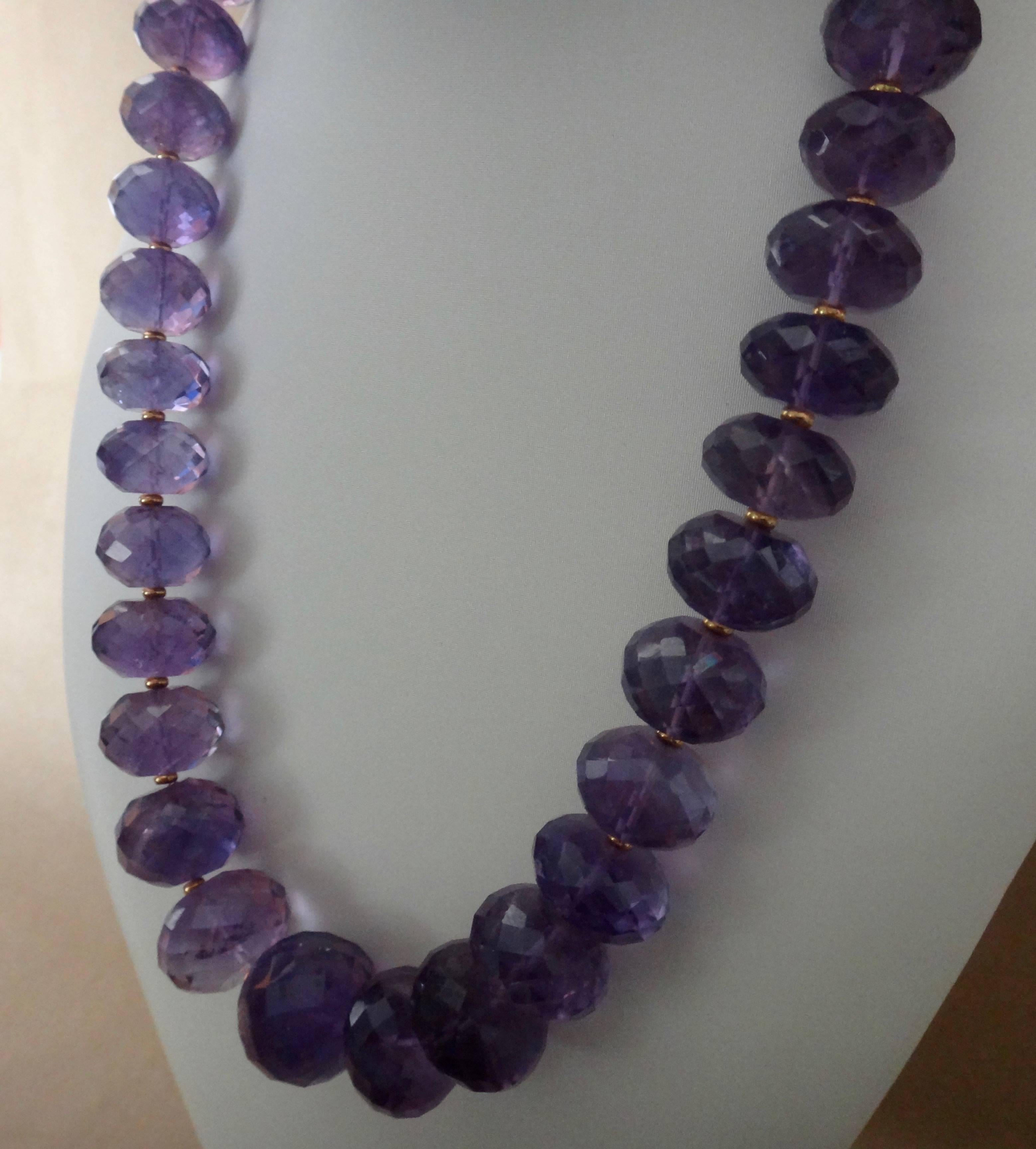 Contemporary Michael Kneebone Faceted Amethyst Bead Necklace