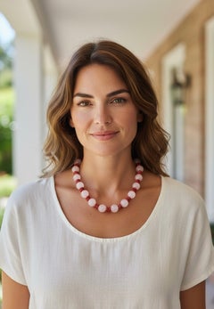 Michael Kneebone Rose Quartz Red Coral Beaded Necklace
