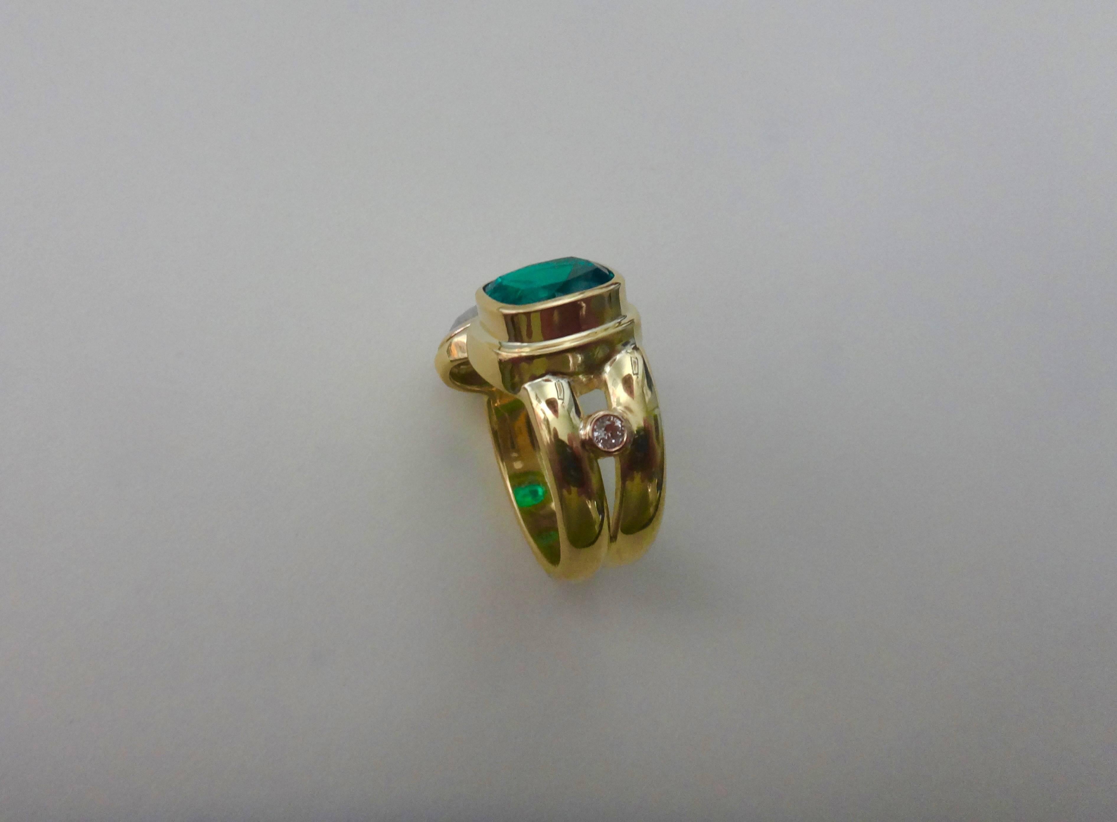 Michael Kneebone Zambian Emerald Diamond Gold Double 