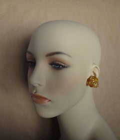 Michael Kneebone Baltic Amber Nugget Citrine Topaz Sapphire Button Earrings