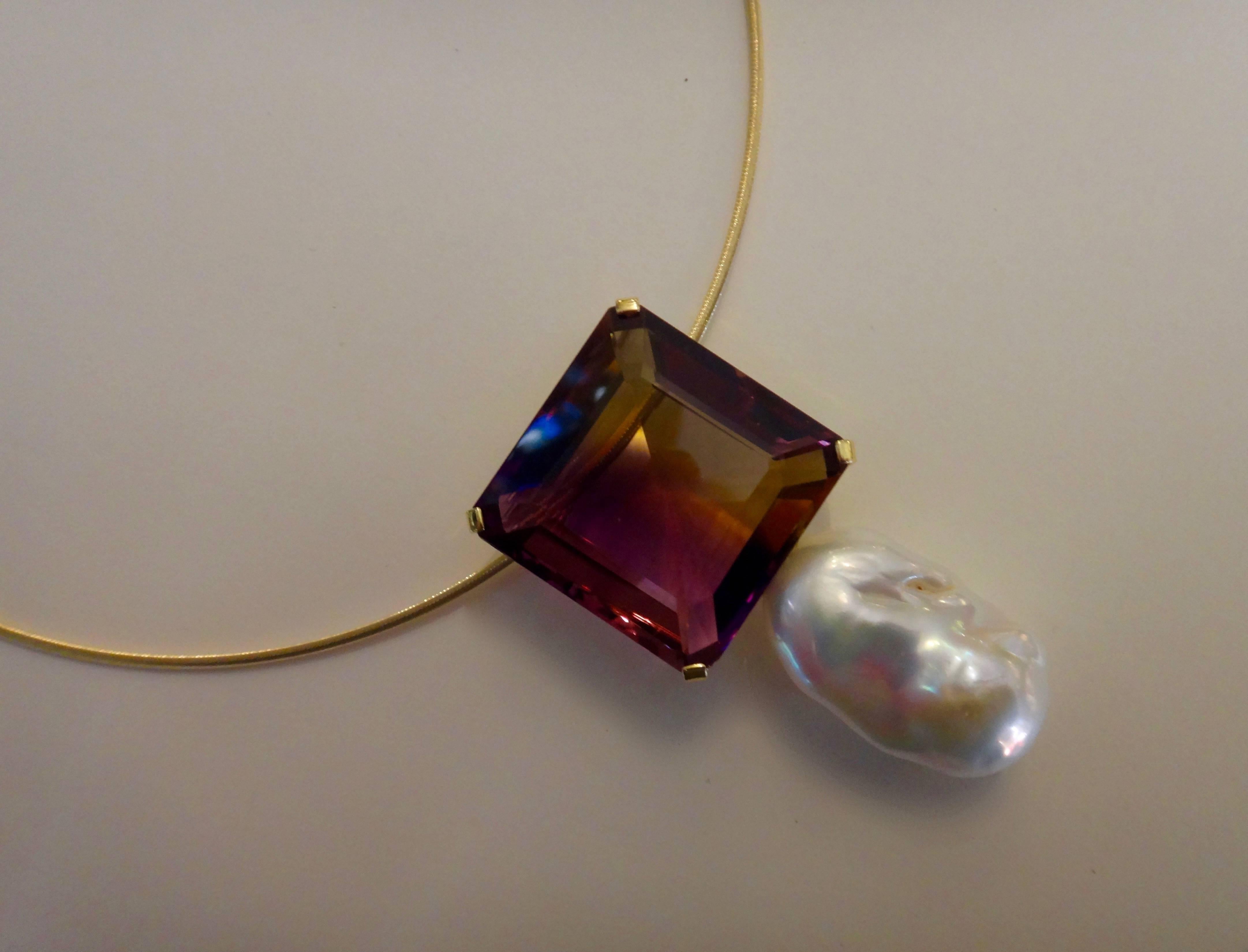 Contemporary Michael Kneebone Ametrine Baroque Cloud Pearl Pendant