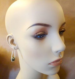 Michael Kneebone Tahitian Pearl Diamond Platinum Inside Outside Hoop Earrings