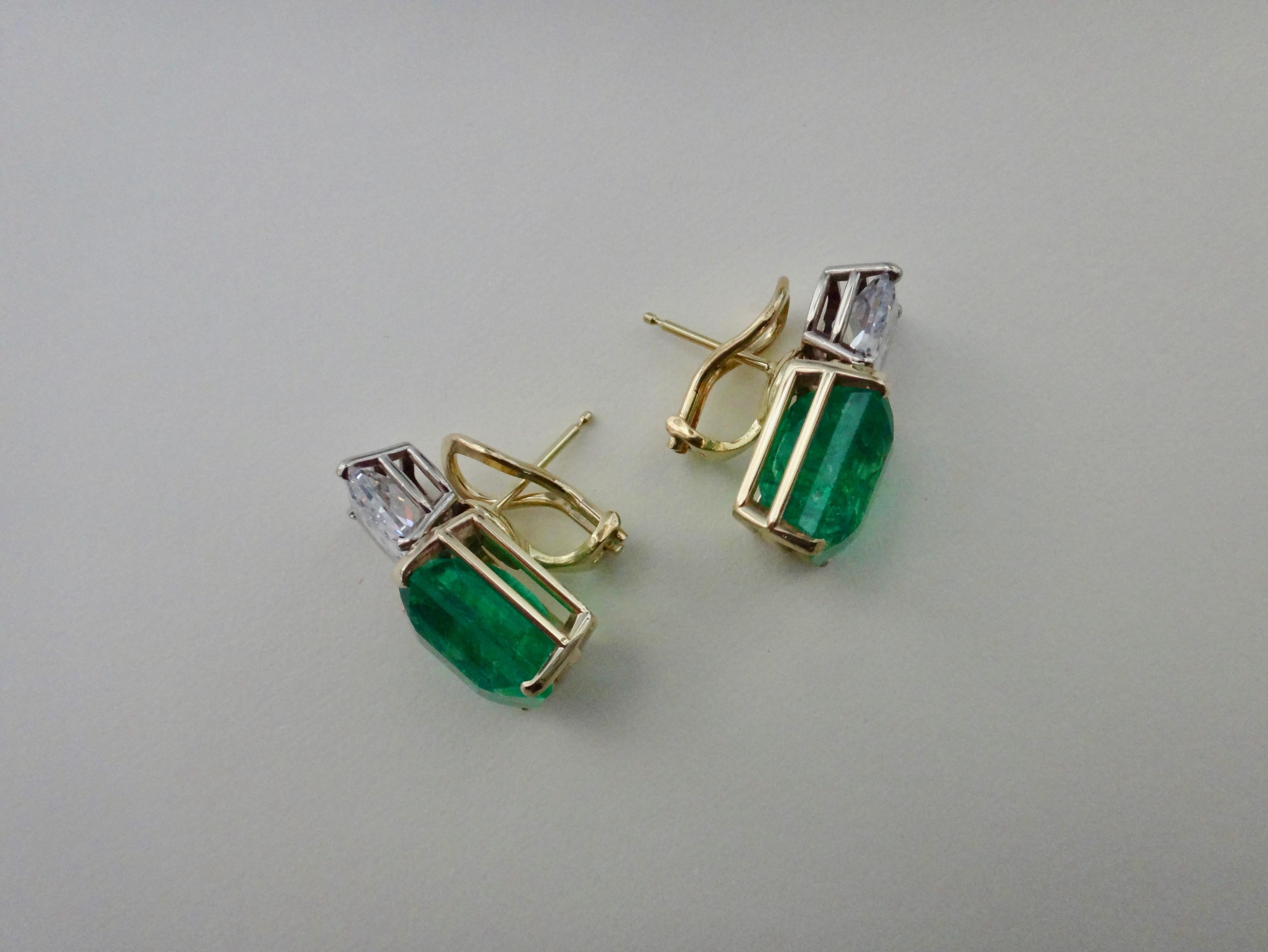 Women's Michael Kneebone African Emerald White Sapphire Earrings