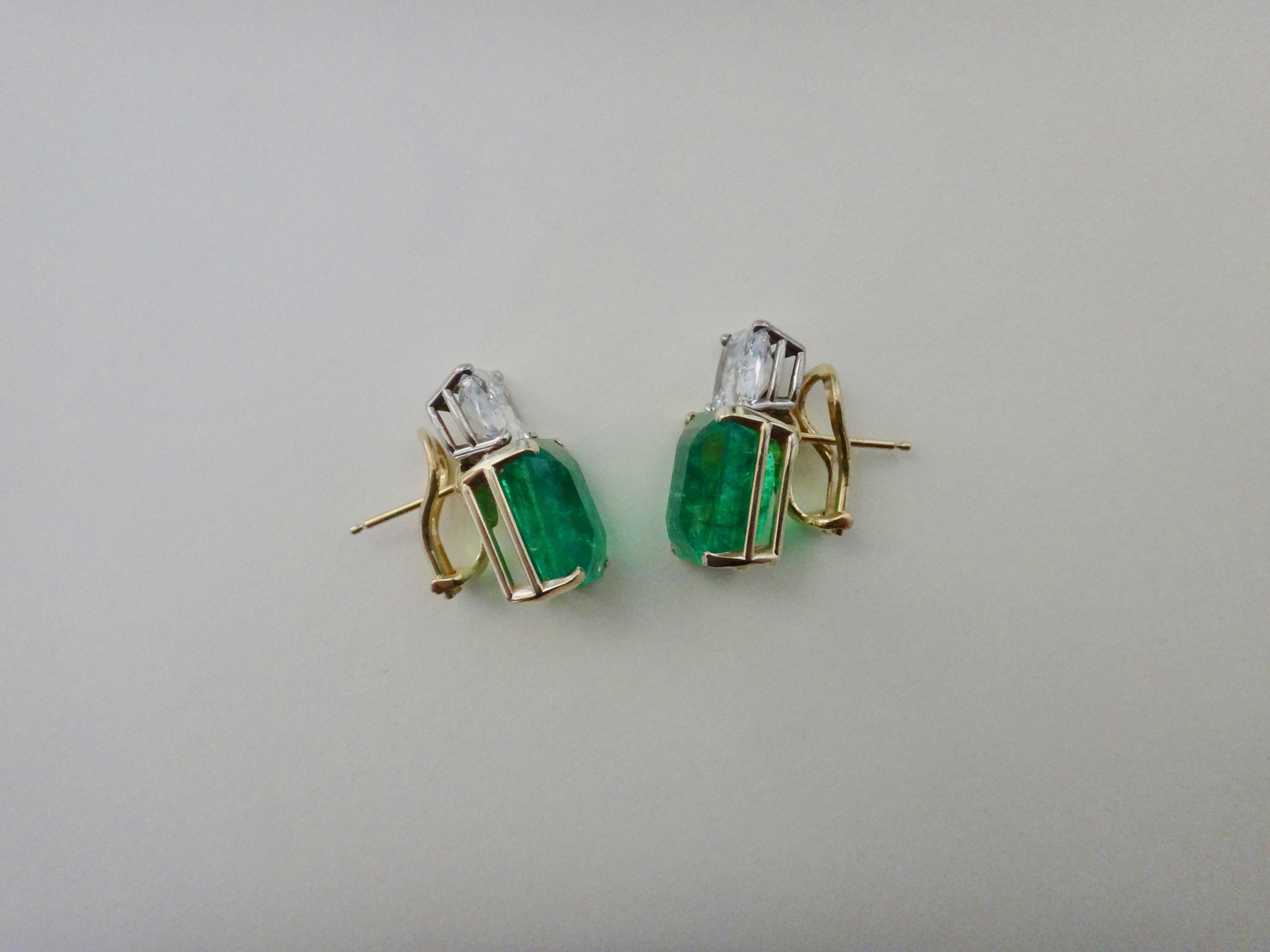 Michael Kneebone African Emerald White Sapphire Earrings 1