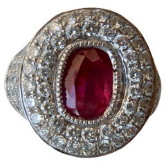 Unheated 2.07ct Burma Ruby 
Diamond Ring GIA Certificate - Beautiful!