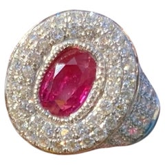 Unheated 2.07ct Burma Ruby & Diamond Ring GIA Certificate - Beautiful!