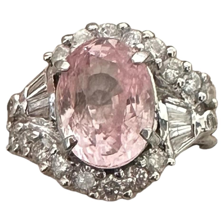 Unheated 6.04ct Padparadscha Sapphire Ring GRS Certificate