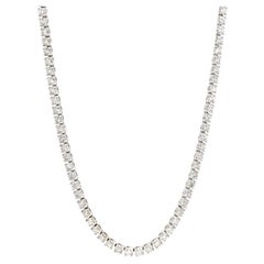 23.01ctw Round Diamond Opera Length Tennis Necklace