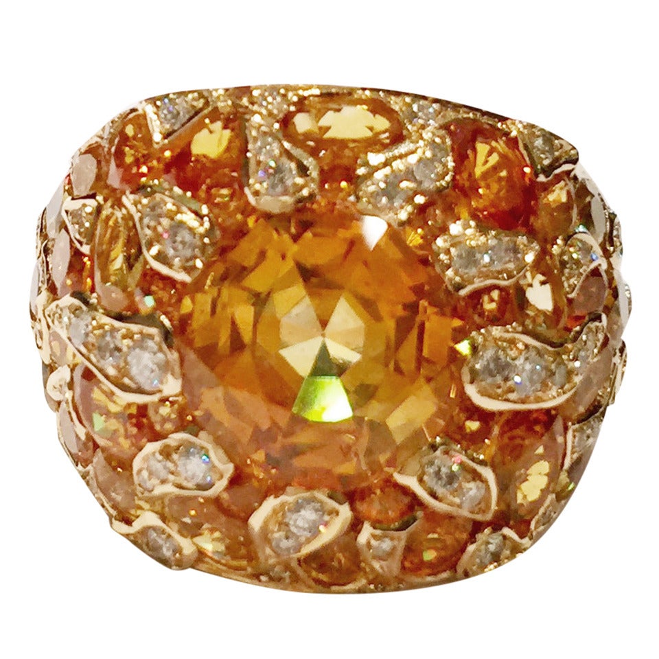 Chanel Spectacular Baroque Collection Sapphire Diamond Sun Ring