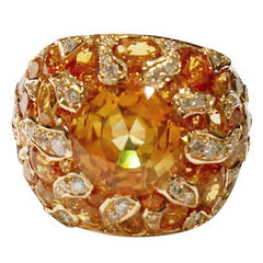 Chanel Spectacular Baroque Collection Sapphire Diamond Sun Ring