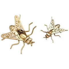 Yellow Gold Pair of Boucheron Fly Brooches