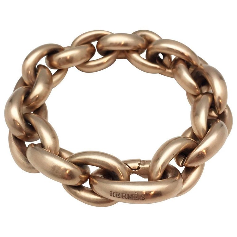 Satin Pink Gold Hermès Bracelet at 1stDibs