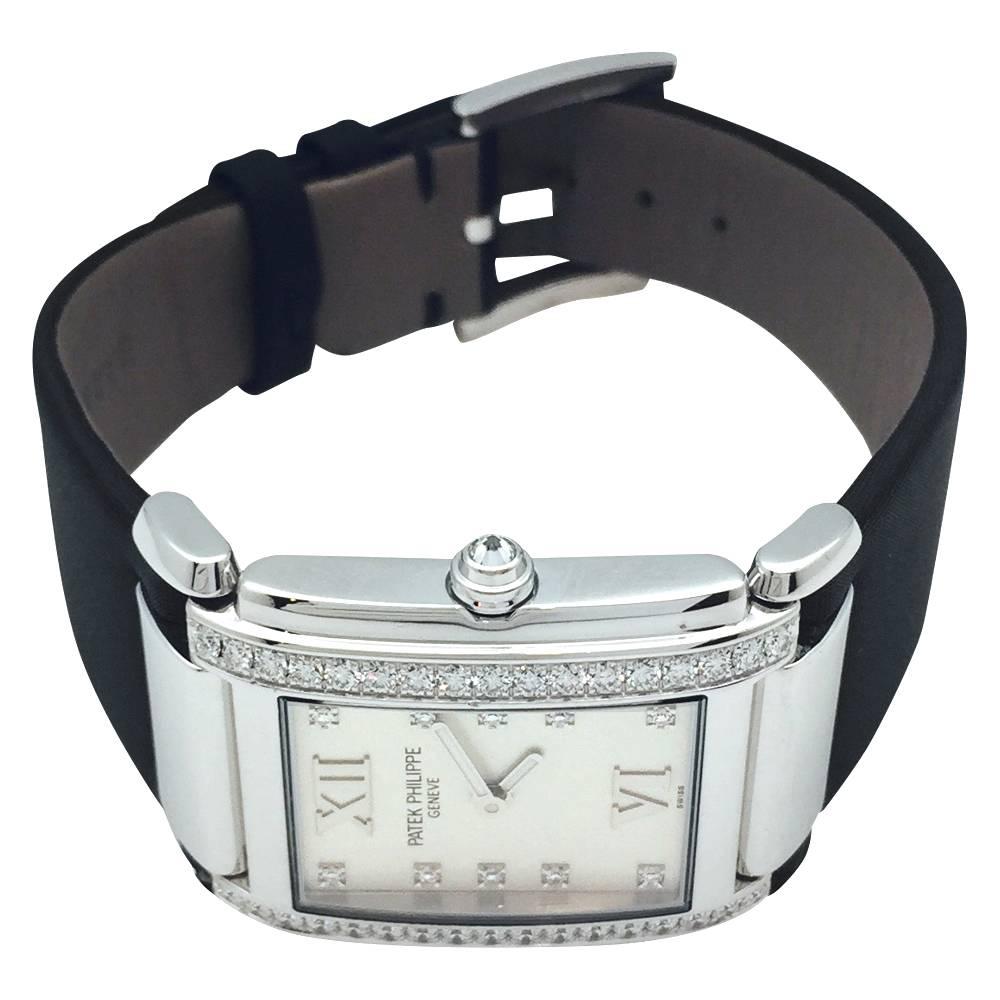 Contemporary Patek Philippe White Gold Diamond Twenty-4 Collection Quartz Wristwatch