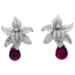 Boucles d'oreilles Cartier Caresse d'Orchidées Diamant Rubellite