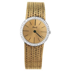 Piaget Yellow Gold Diamond Vintage Manual Wristwatch