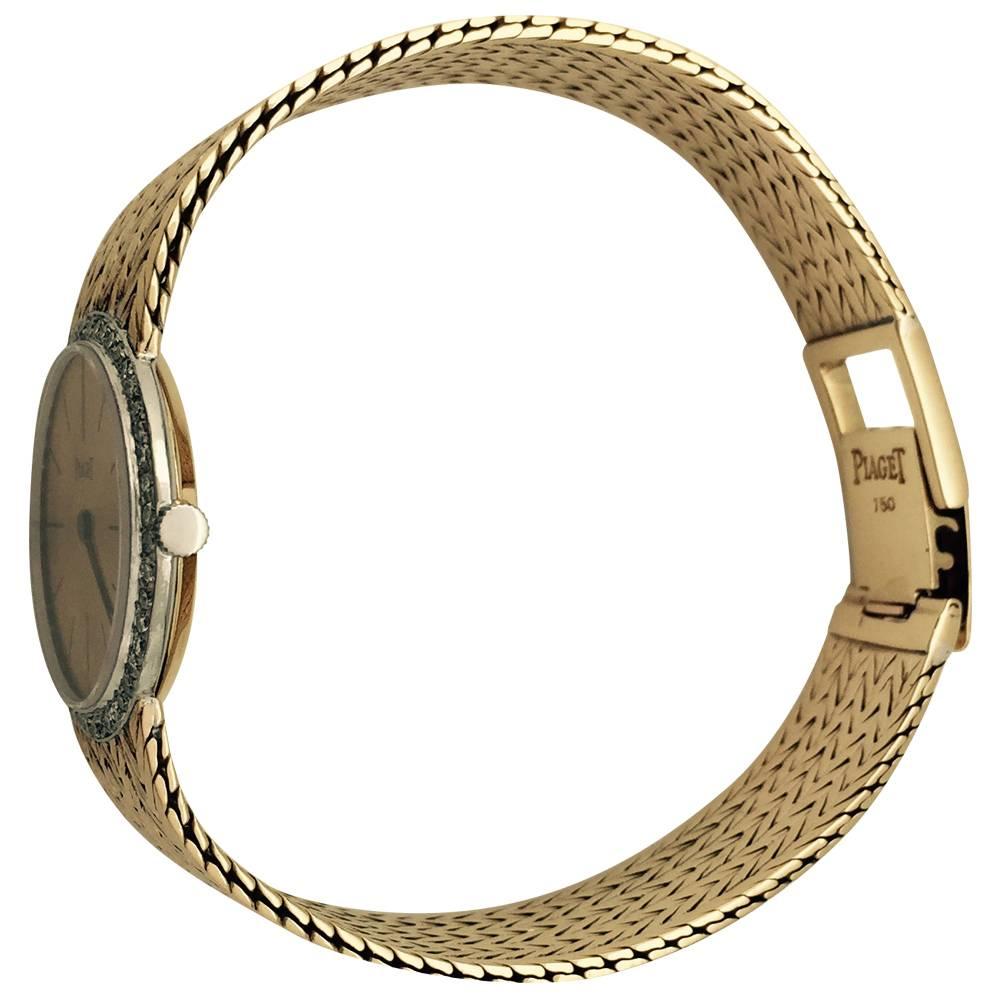 Modern Piaget Yellow Gold Diamond Vintage Manual Wristwatch