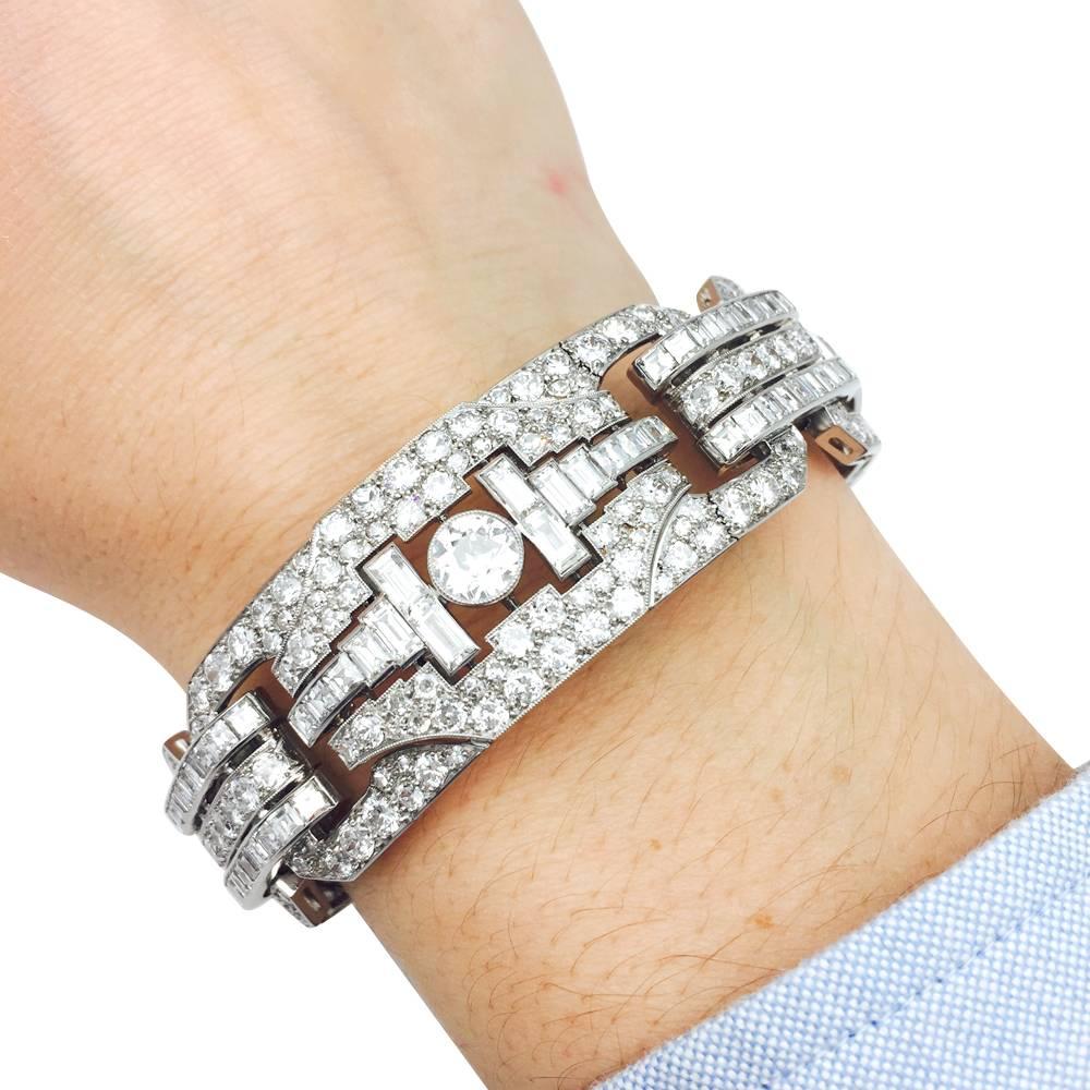 Platinum Art Deco Bracelet All Set with Diamonds 1