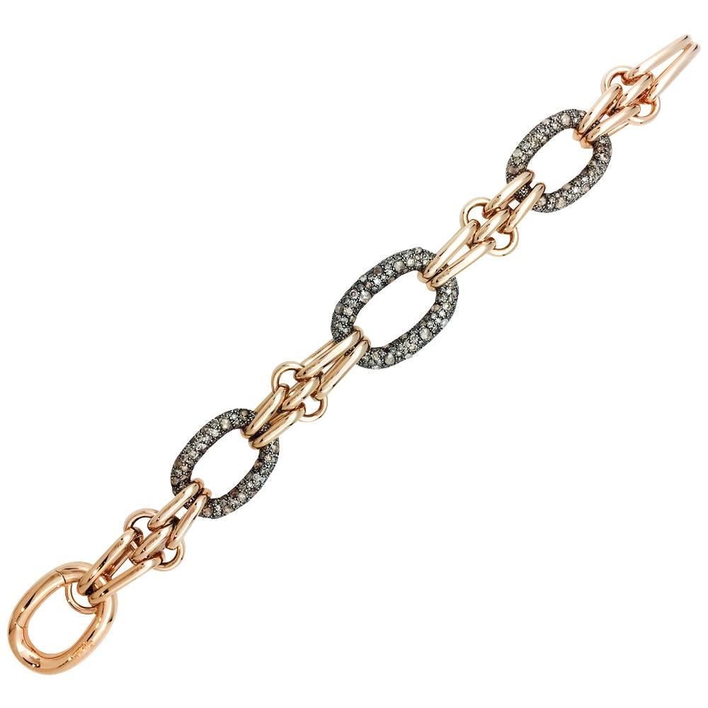 A Pomellato 750/000 pink gold and 925/000 sterling silver bracelet, 