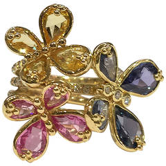 Temple St. Clair Multicolor Sapphire Gold Ring